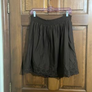 Brown Skirt with Floral Cut Outs